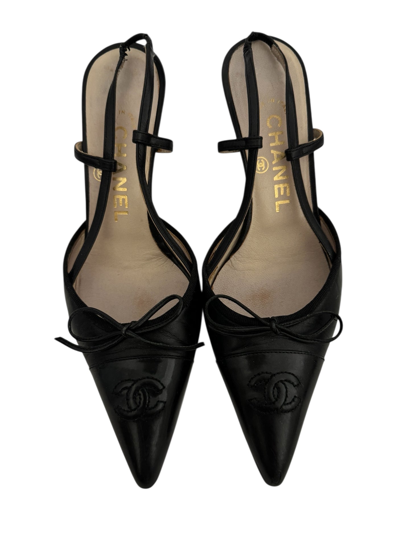 CHANEL SLINGBACK HEELS IT 36C