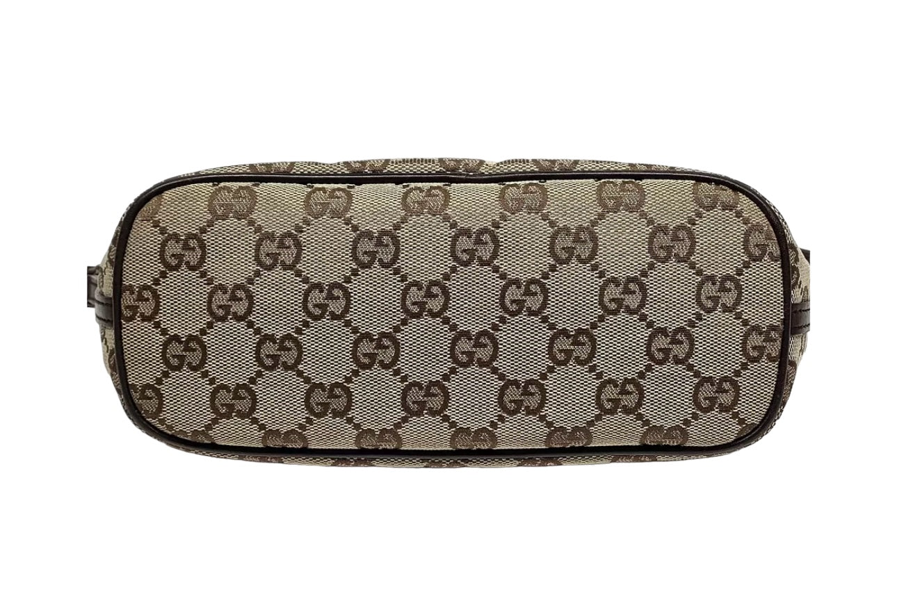 GUCCI MONOGRAM BOAT POCHETTE BROWN
