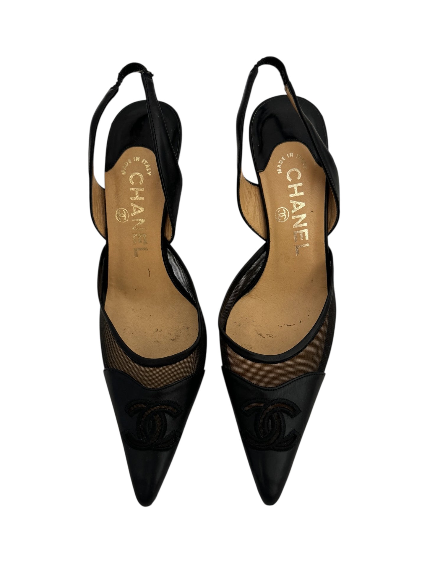 CHANEL MESH SLINGBACKS IT 36