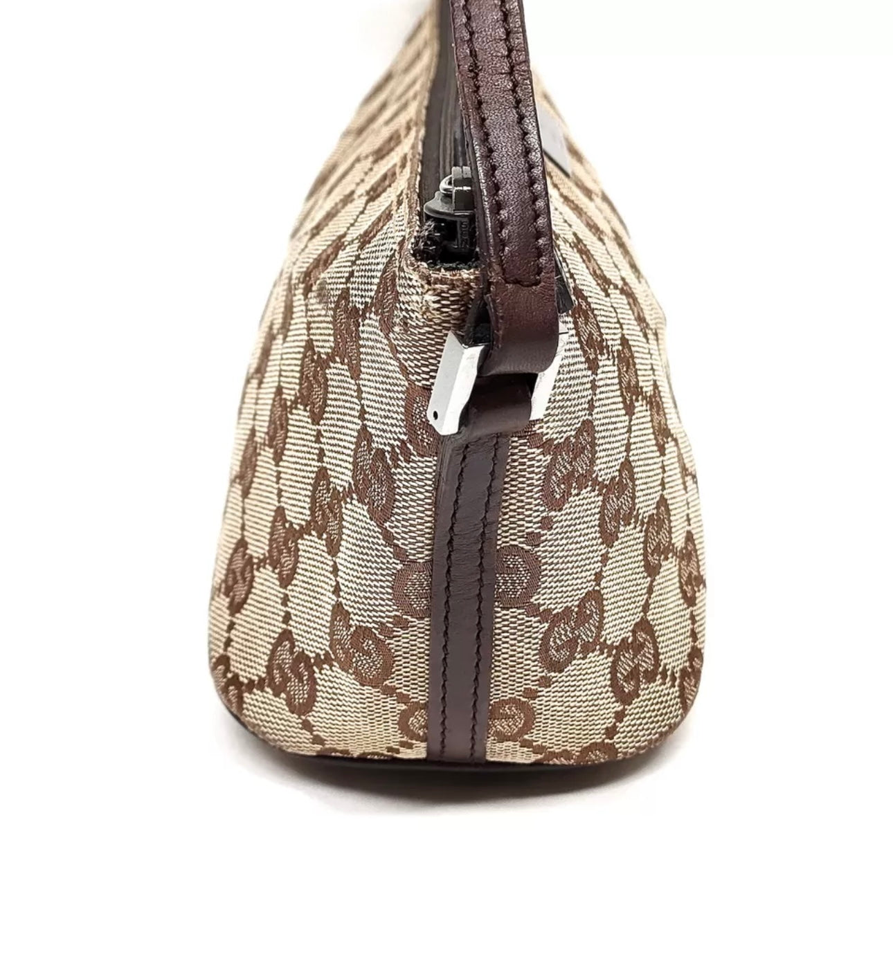 GUCCI MONOGRAM BOAT POCHETTE BROWN
