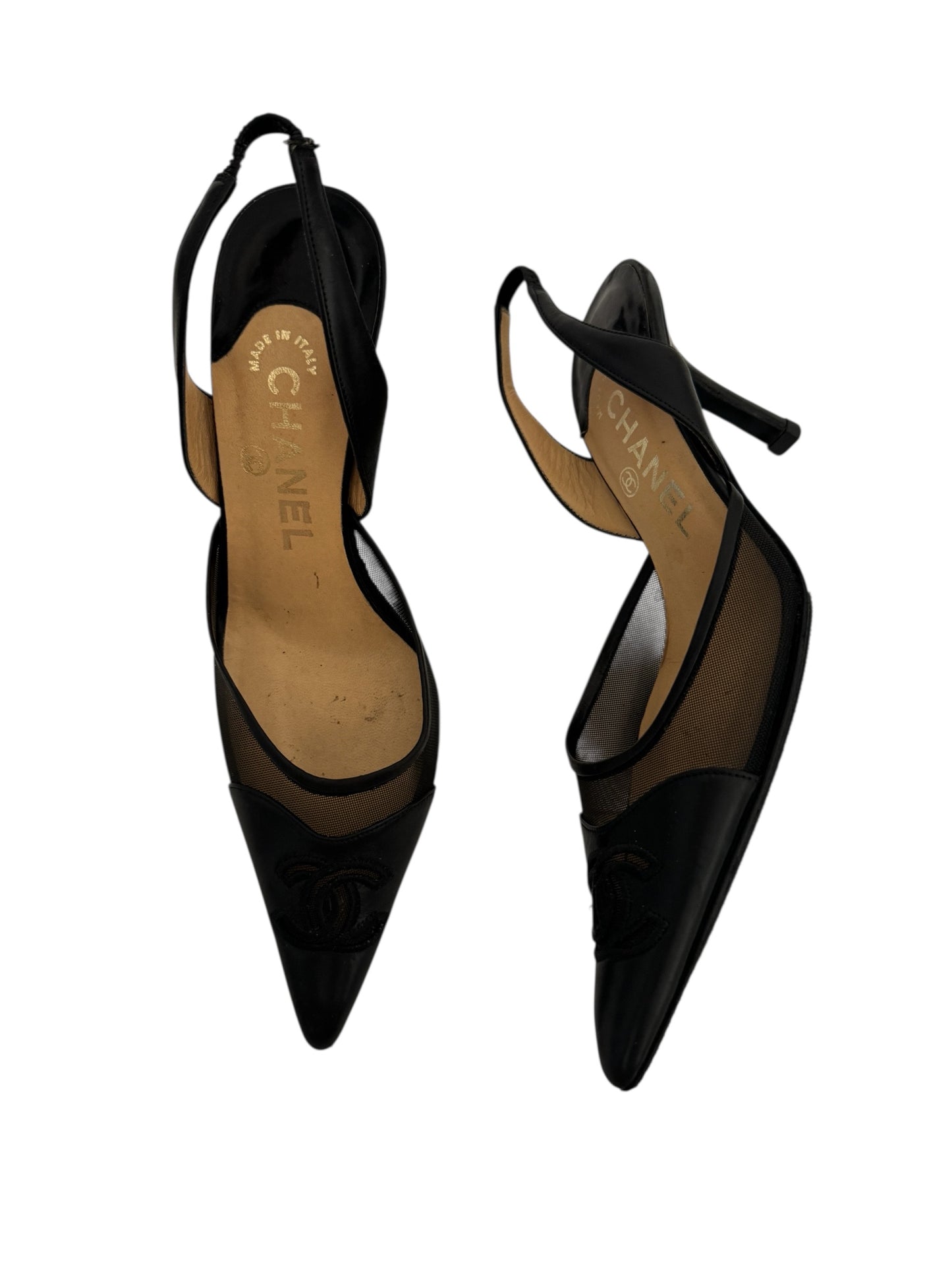 CHANEL MESH SLINGBACKS IT 36