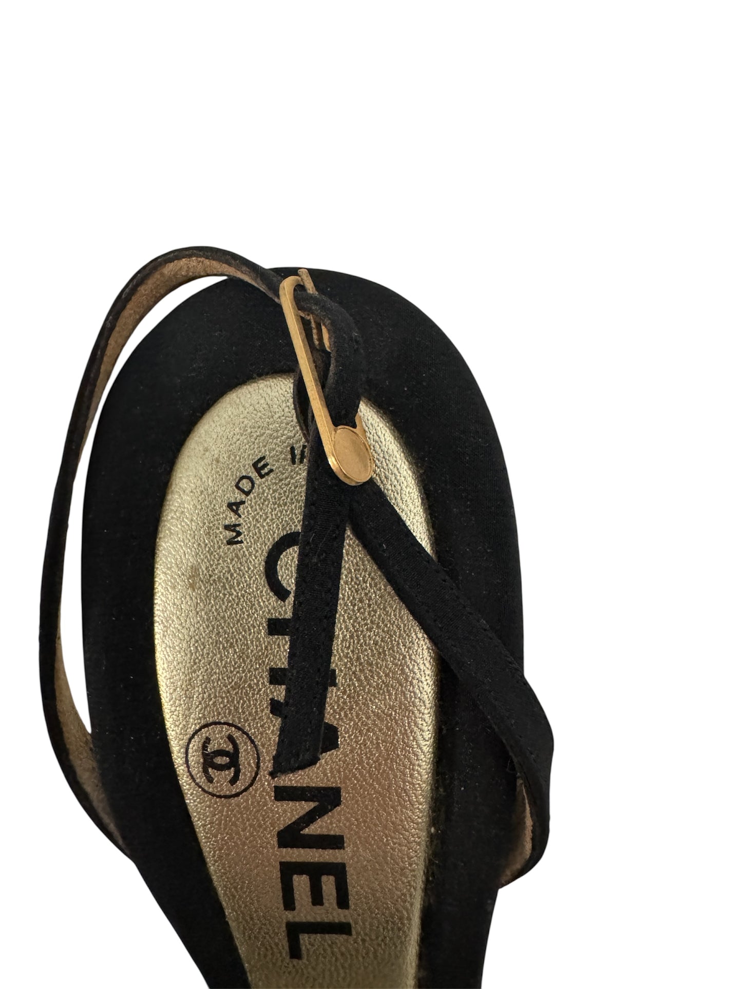 CHANEL PEARL EMBELLISHED SLINGBACK SANDALS IT 36