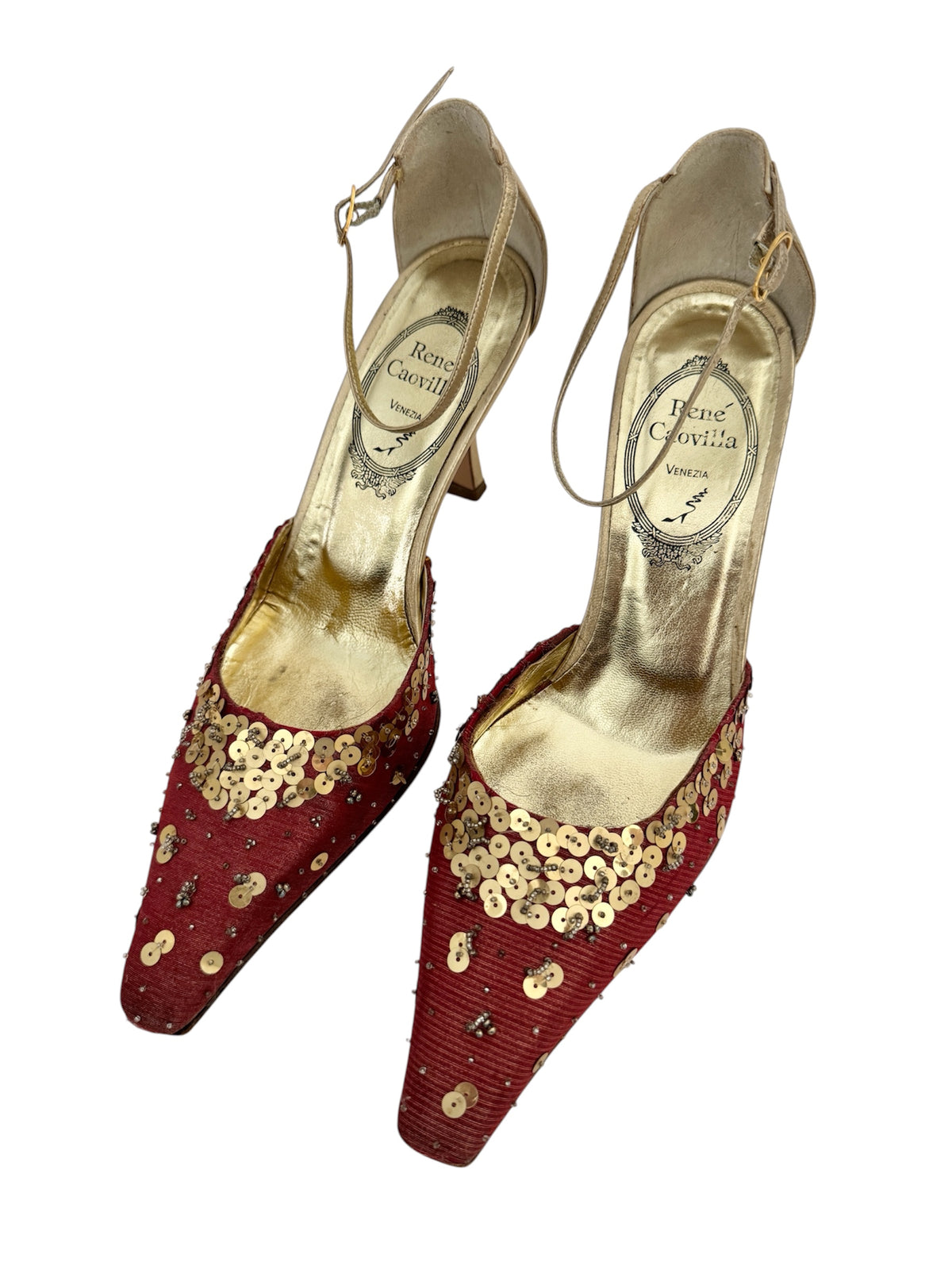 RENE CAOVILLA SEQUIN EMBELLISHED PUMPS 8.5