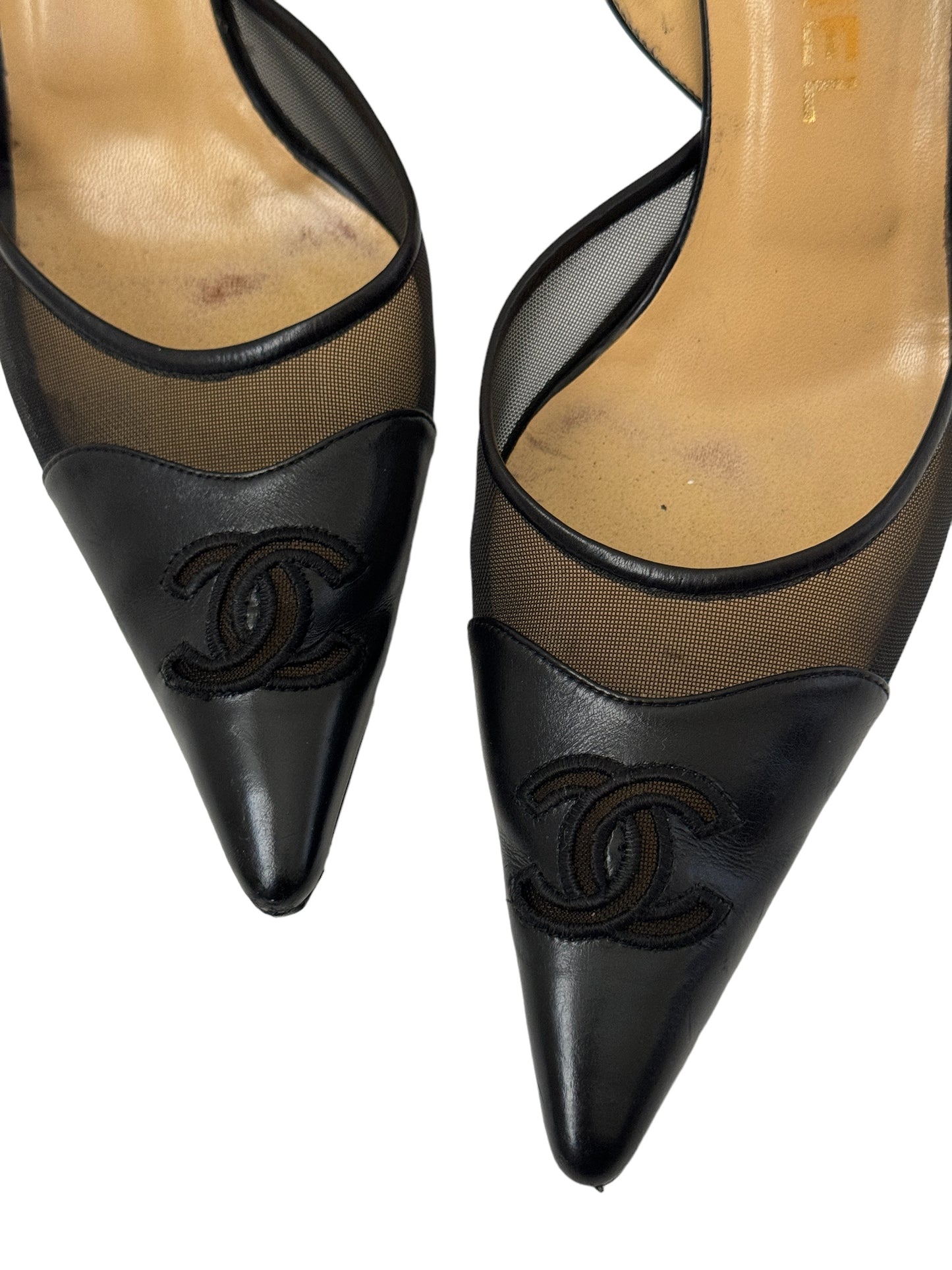 CHANEL CC MESH SLINGBACKS IT 41