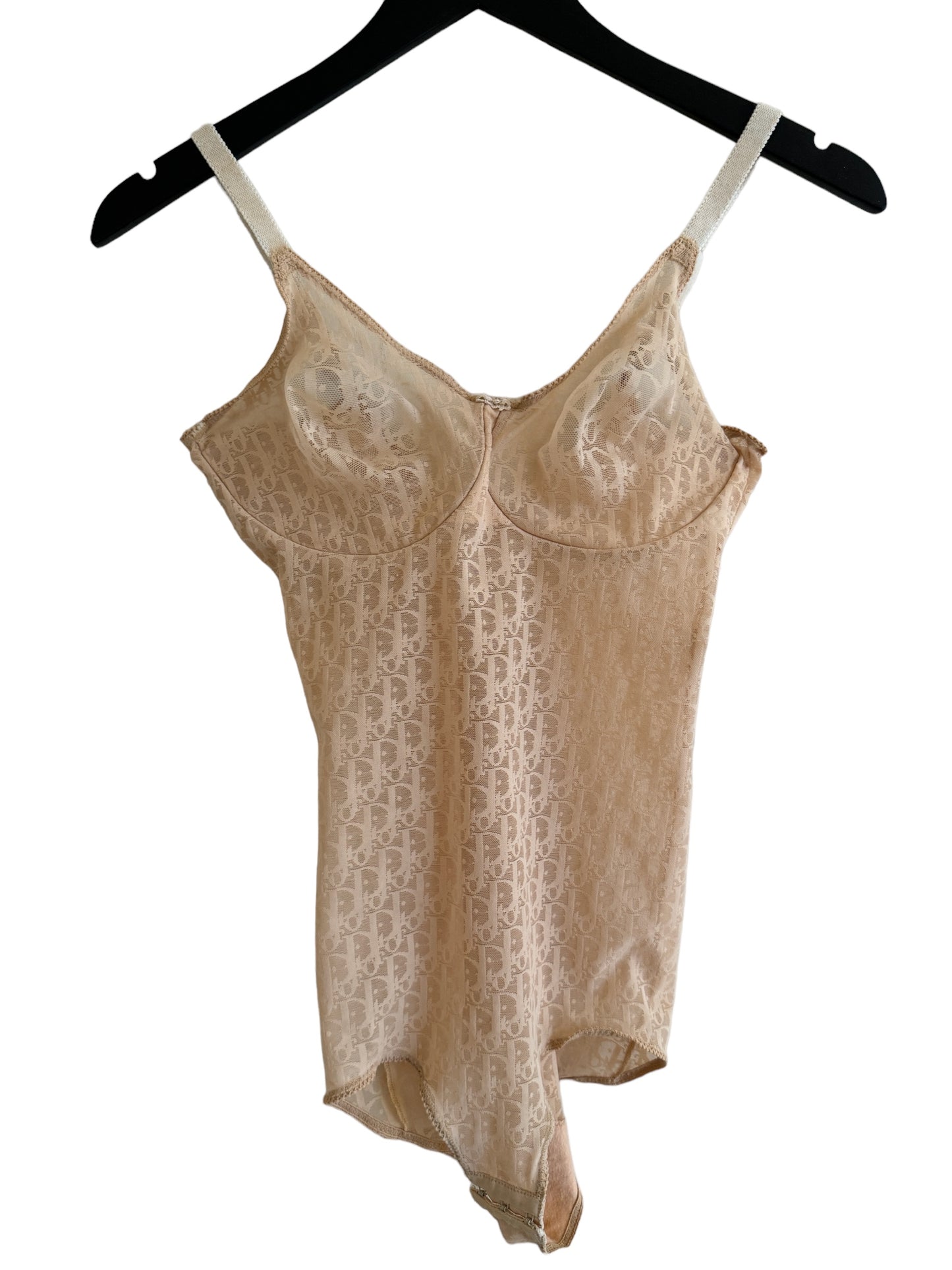 Christian Dior Sheer Logo Bodysuit