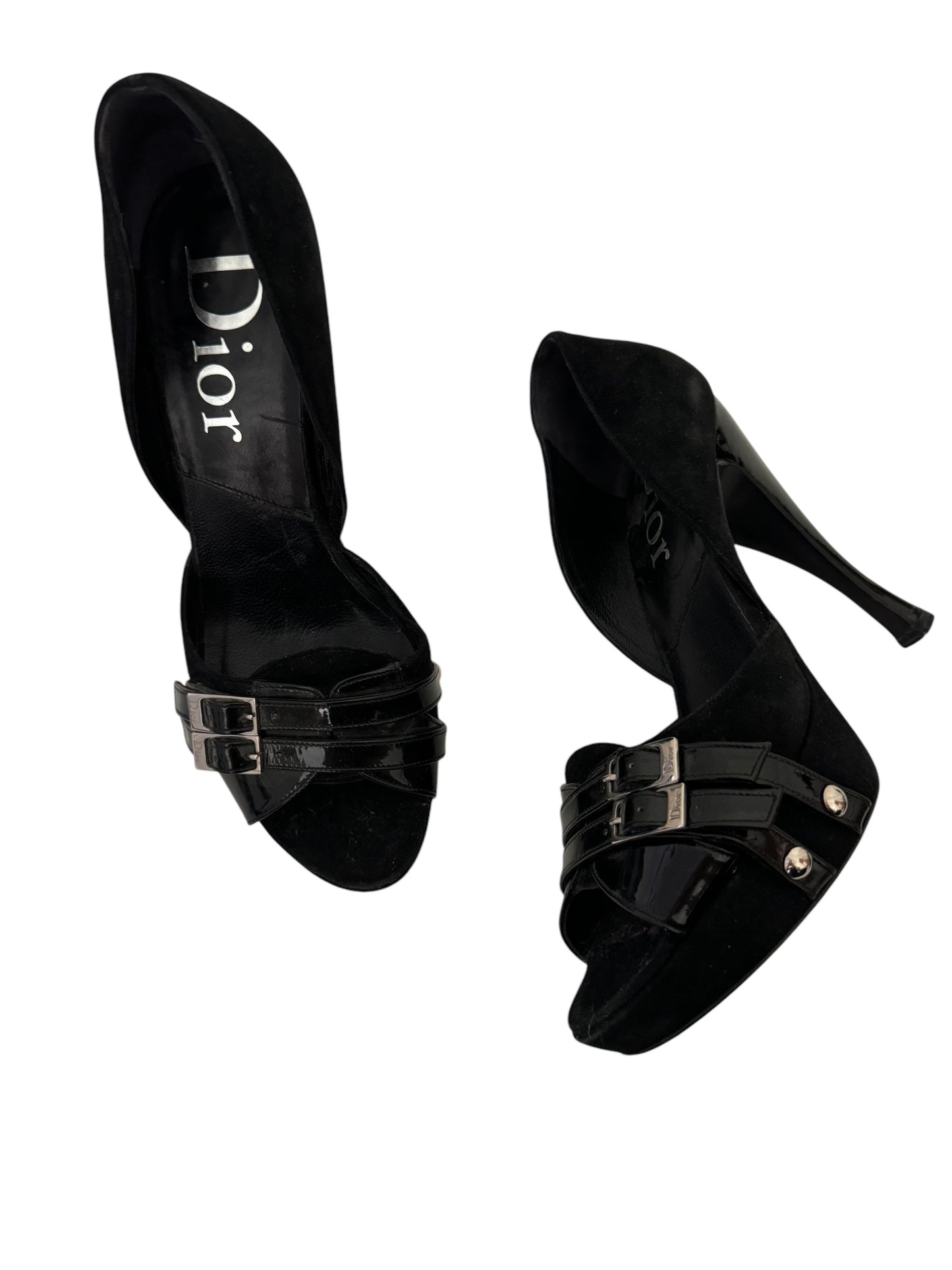 DIOR BLACK SUEDE HIGH HEELS IT 38