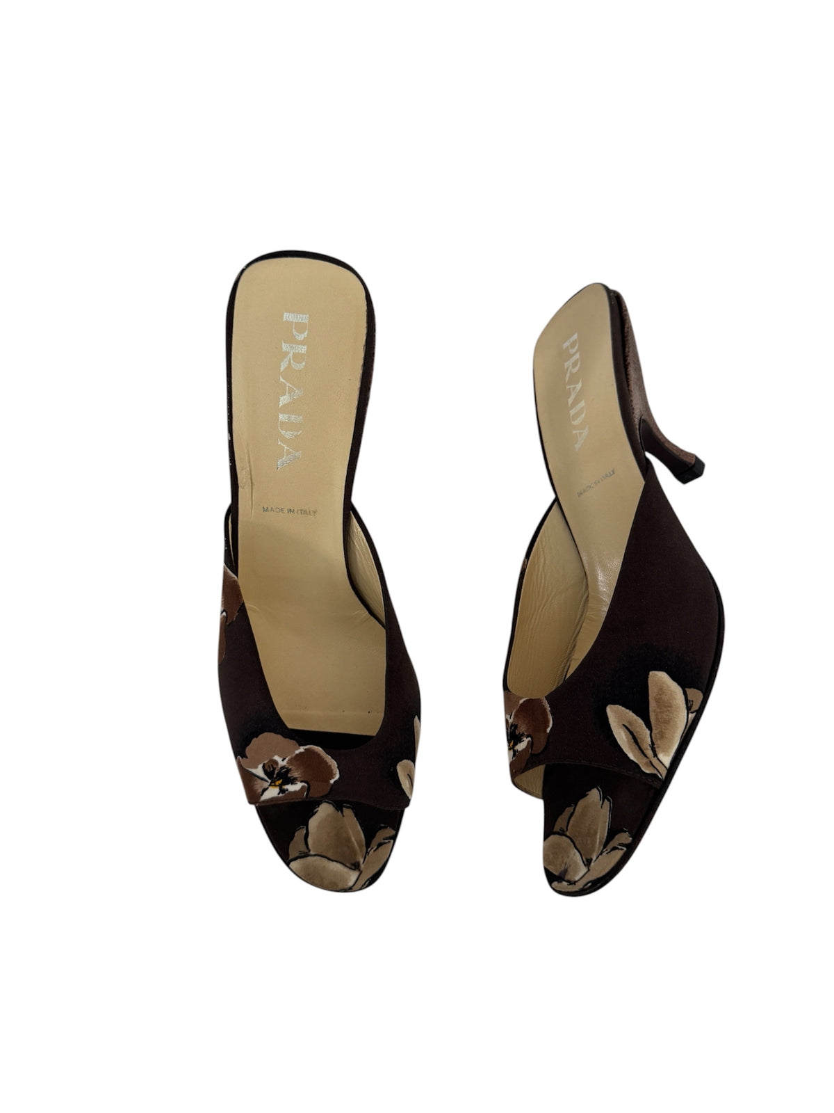 PRADA F/W 2000 RUNWAY PRINT FLORAL SANDALS IT 39.5