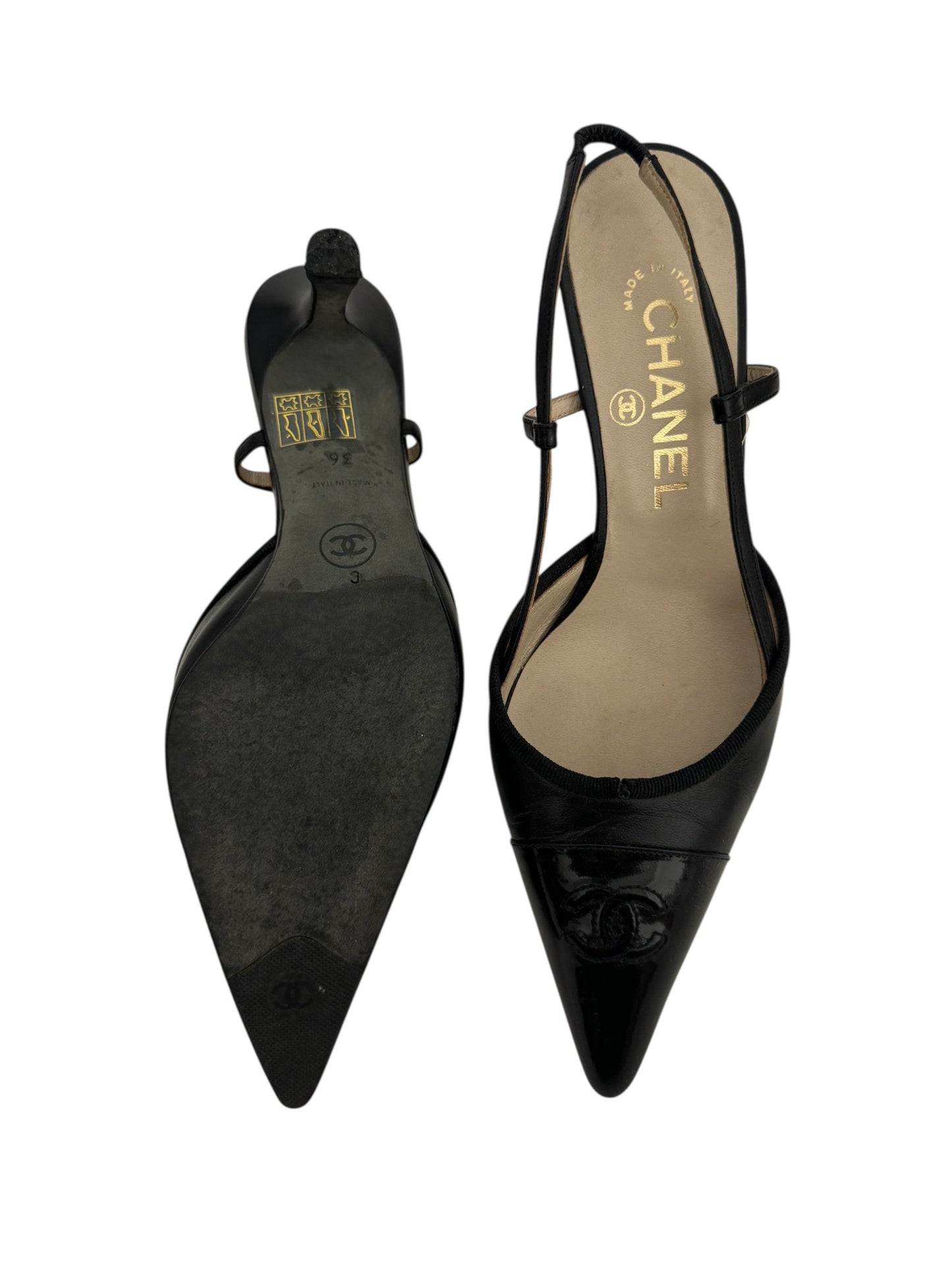 CHANEL SLINGBACK HEELS IT 36