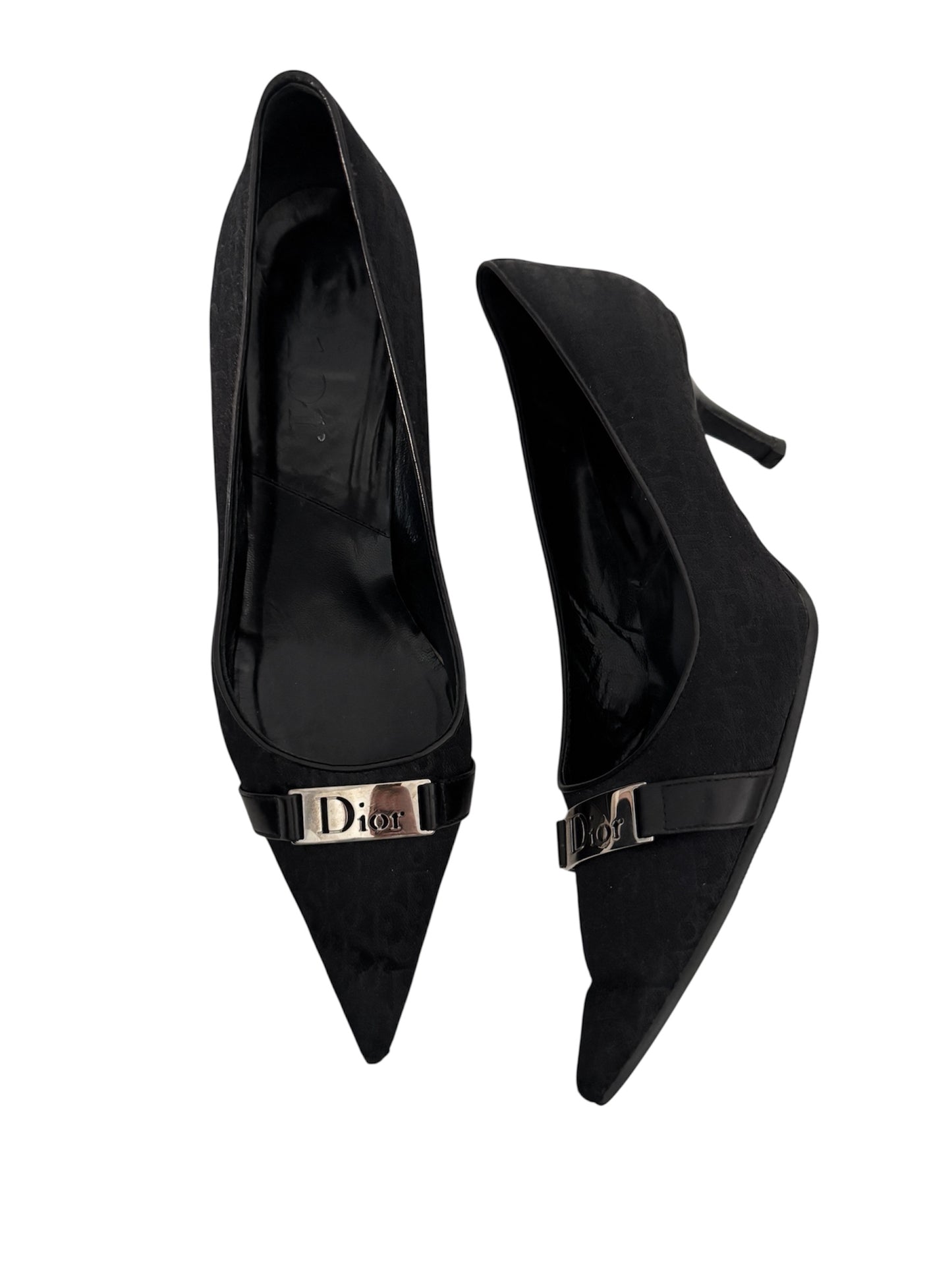 DIOR BLACK DIORISSIMO CANVAS PUMPS IT 36