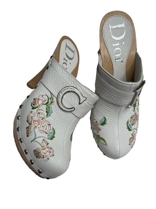 CHRISTIAN DIOR BY JOHN GALLIANO 2000S FLORAL CLOGS IT 36