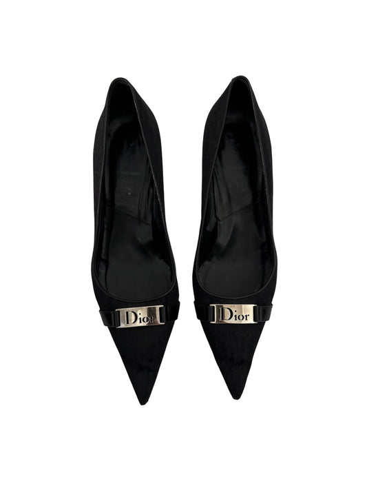 DIOR BLACK DIORISSIMO CANVAS PUMPS IT 36