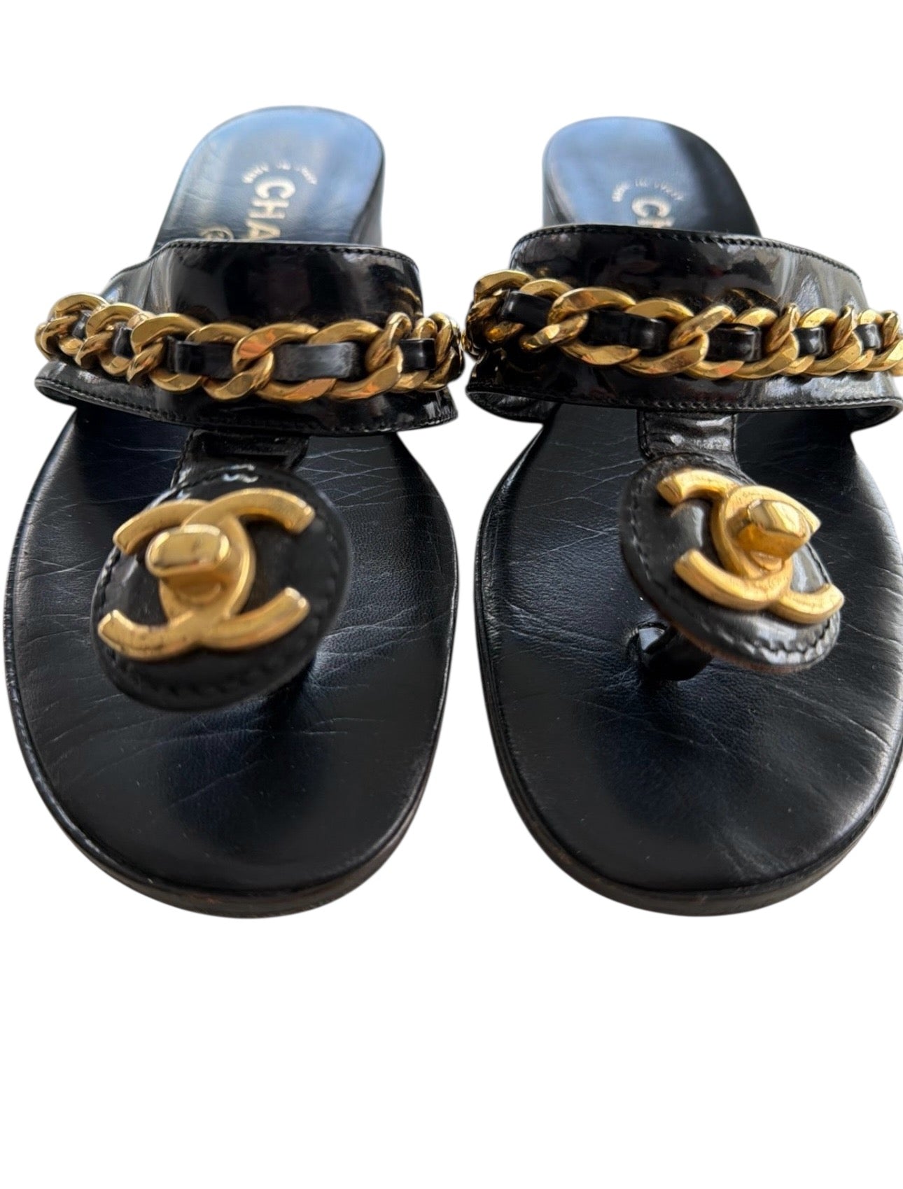 CHANEL TURN LOCK SANDALS