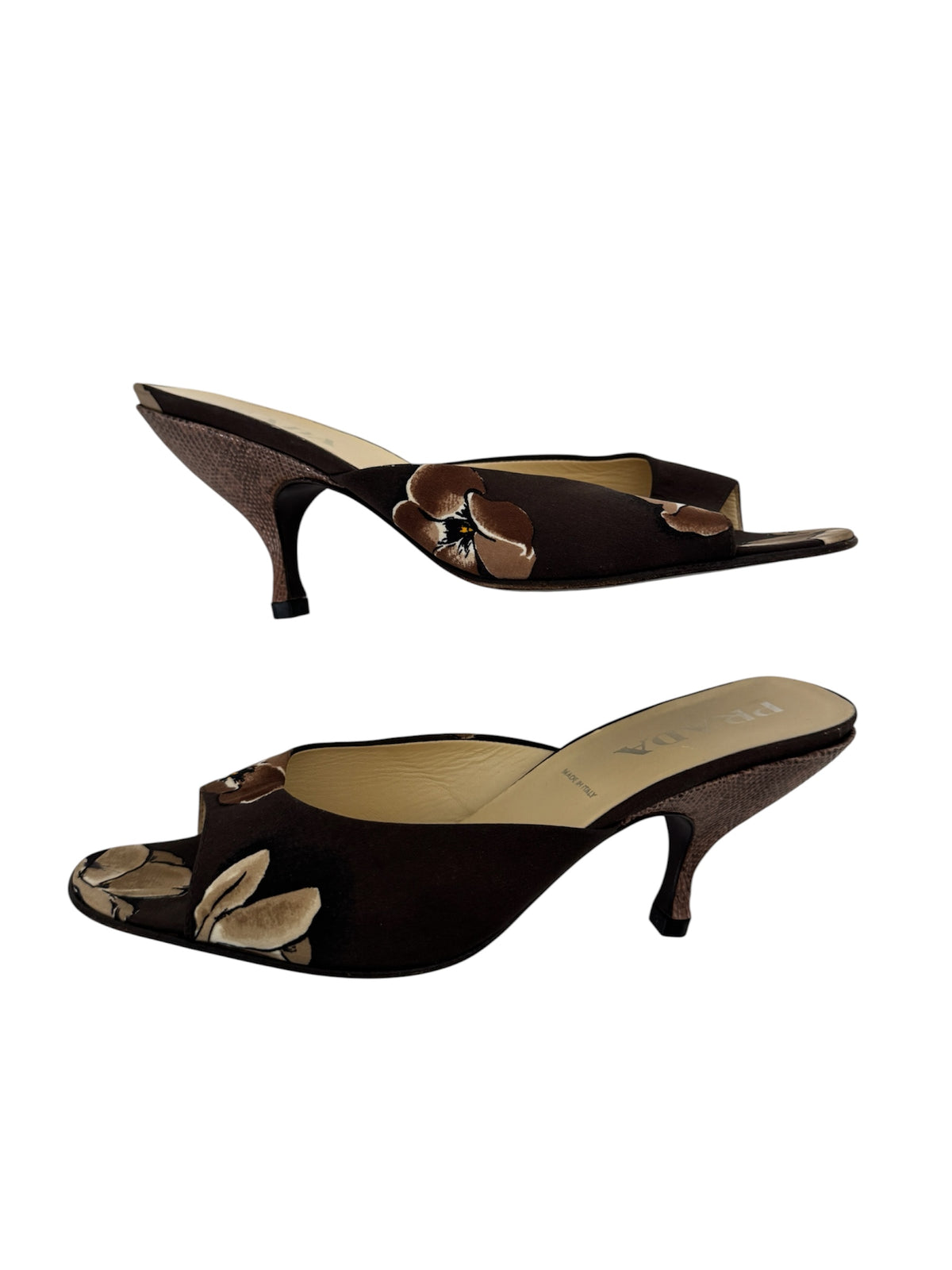 PRADA F/W 2000 RUNWAY PRINT FLORAL SANDALS IT 39.5