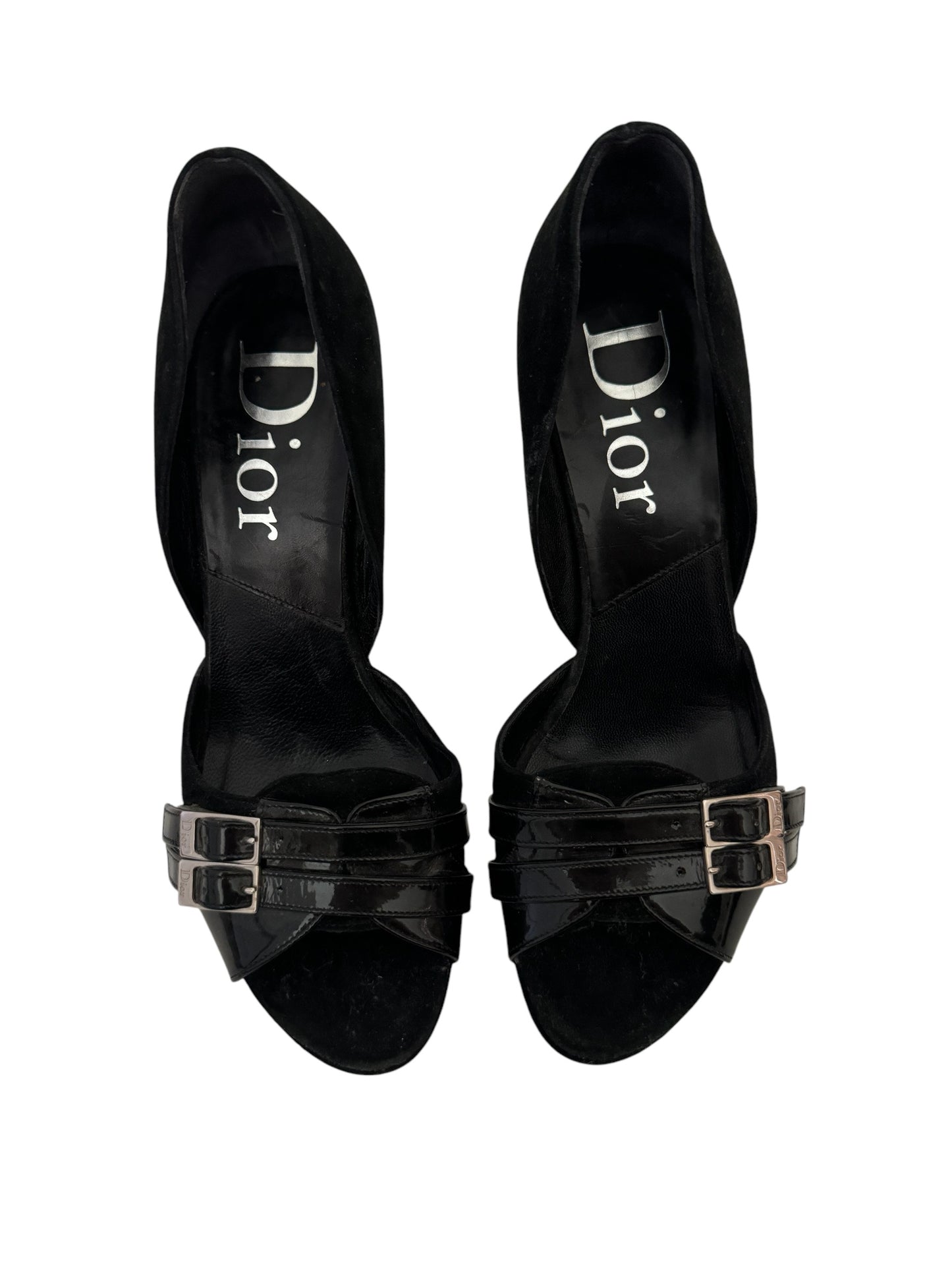 DIOR BLACK SUEDE HIGH HEELS IT 38