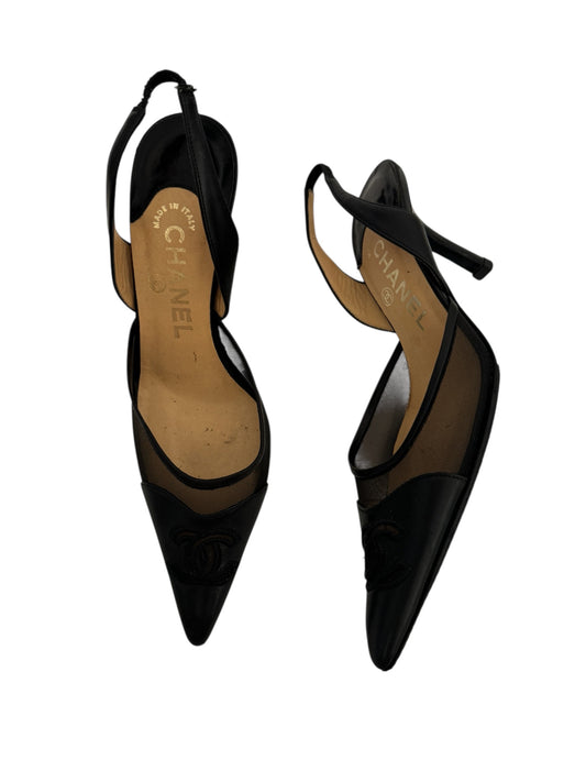 CHANEL MESH SLINGBACKS IT 36