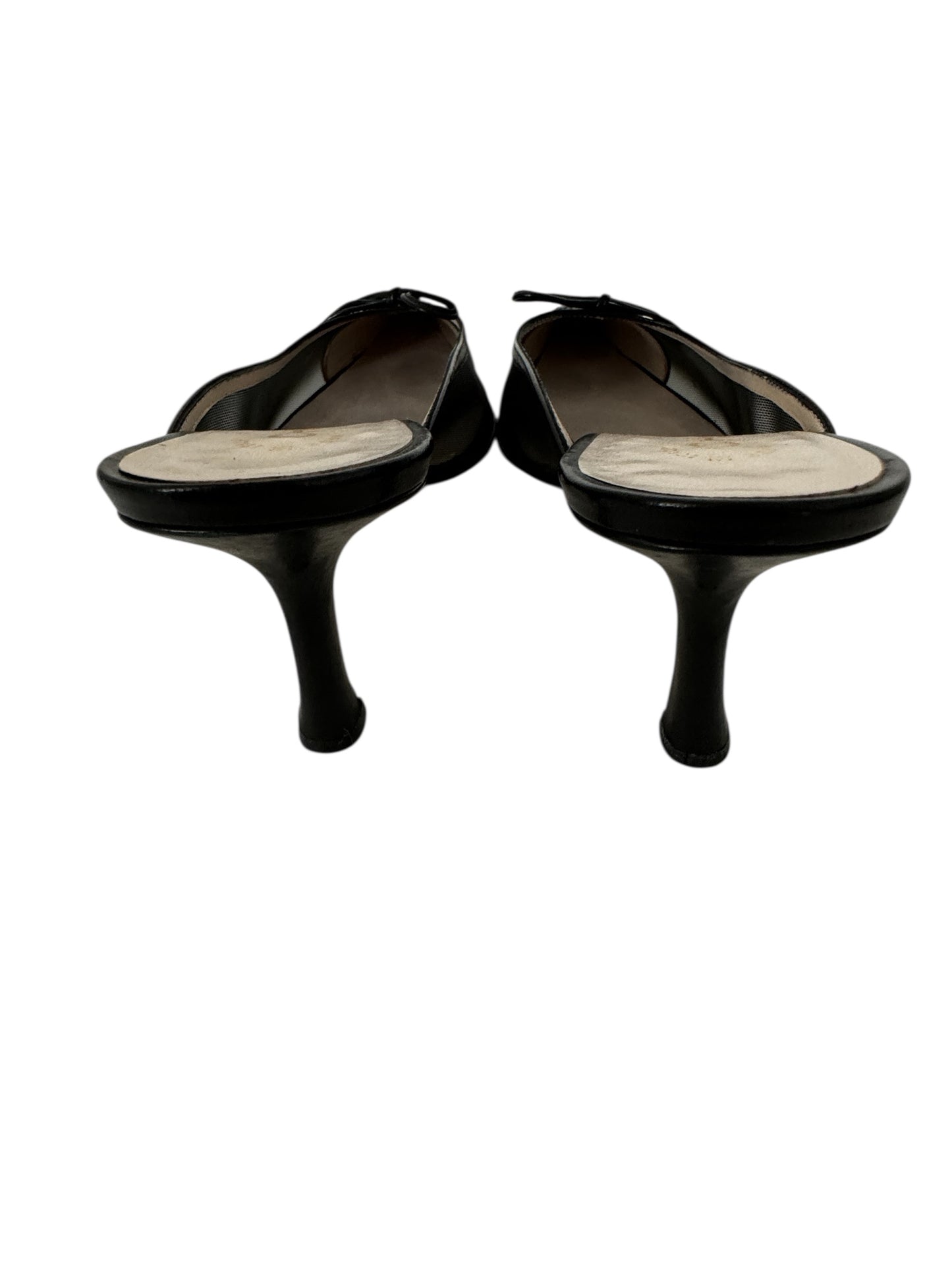 CHANEL “CC” Black MESH MULE HEELS IT 37