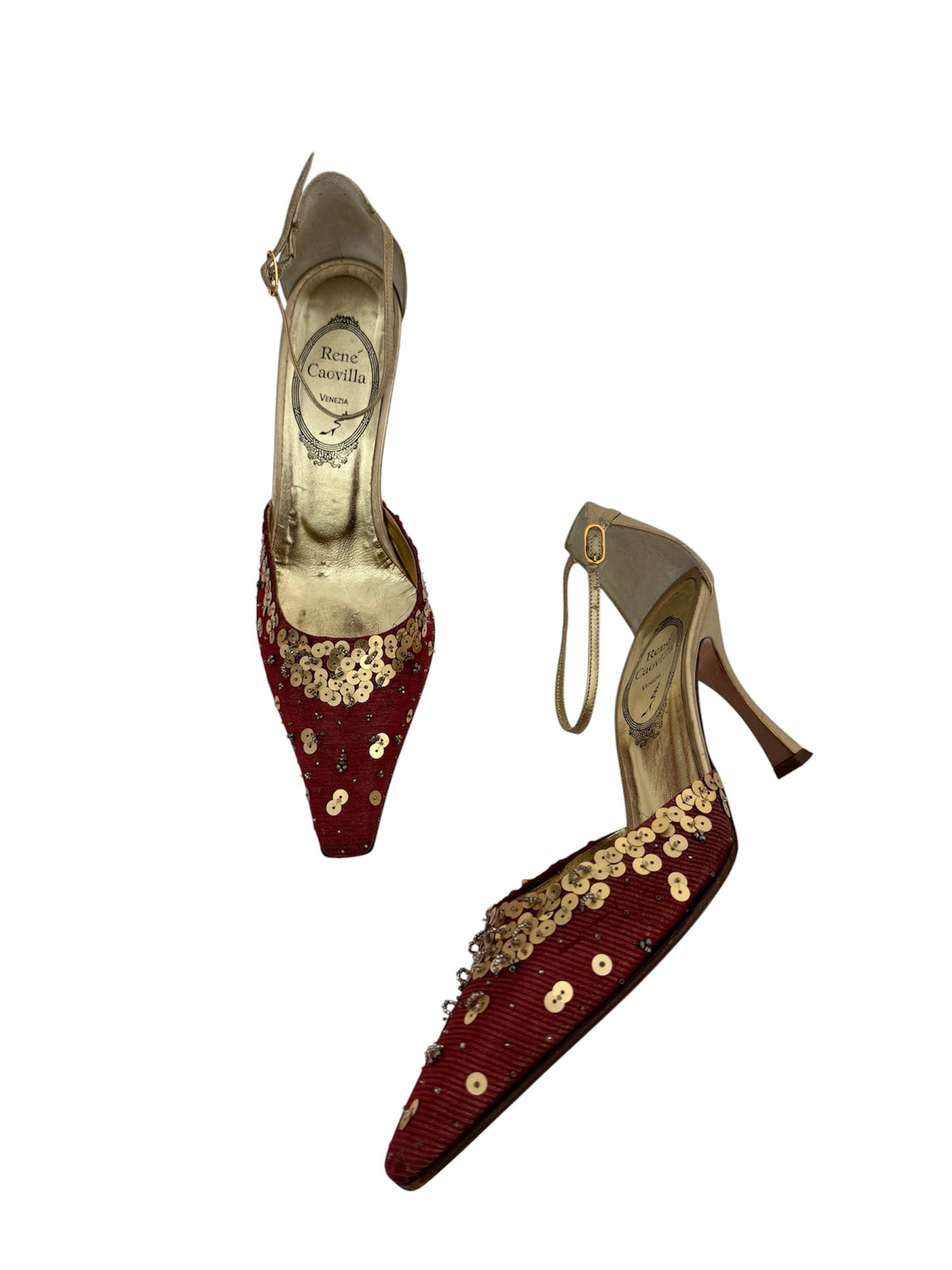 RENE CAOVILLA SEQUIN EMBELLISHED PUMPS 8.5
