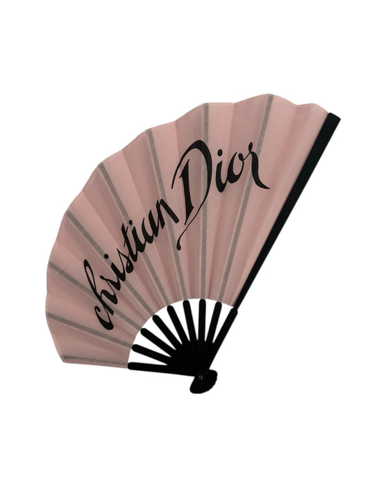 DIOR PINK LOGO WOODEN FAN