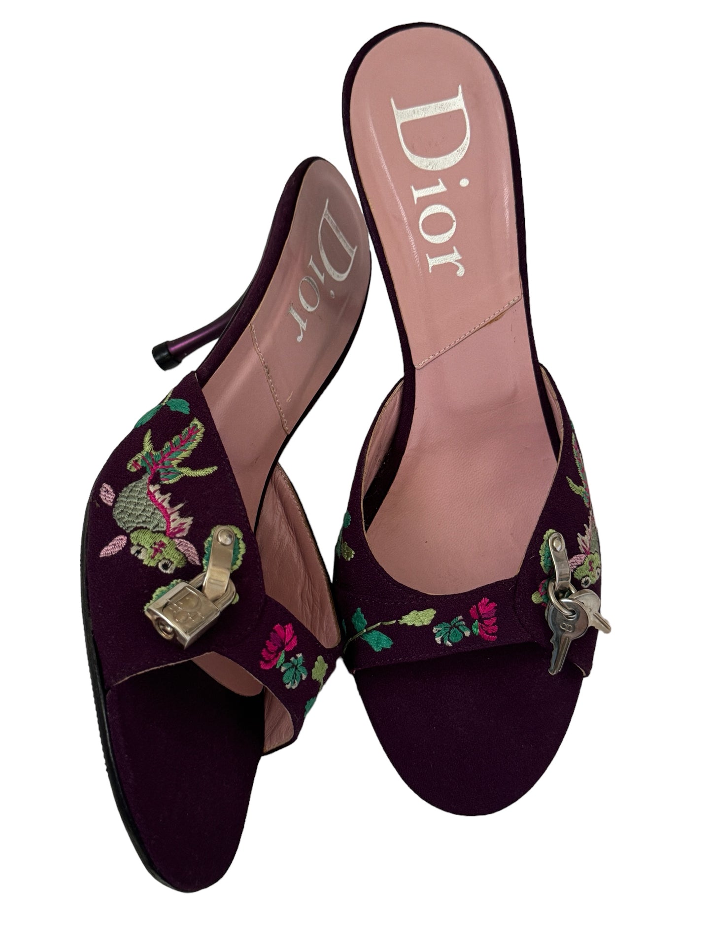 DIOR PURPLE KOI LOCK HEELS IT 39.5