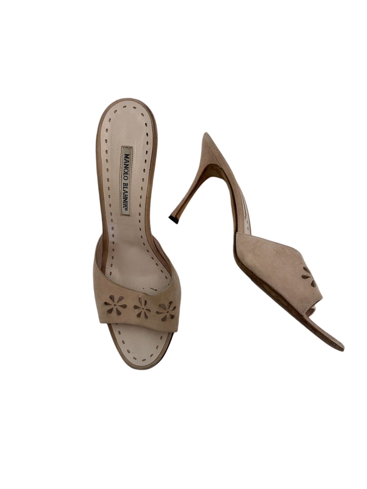 MANOLO BLAHNIK EYELET SANDAL HEELS IT 41