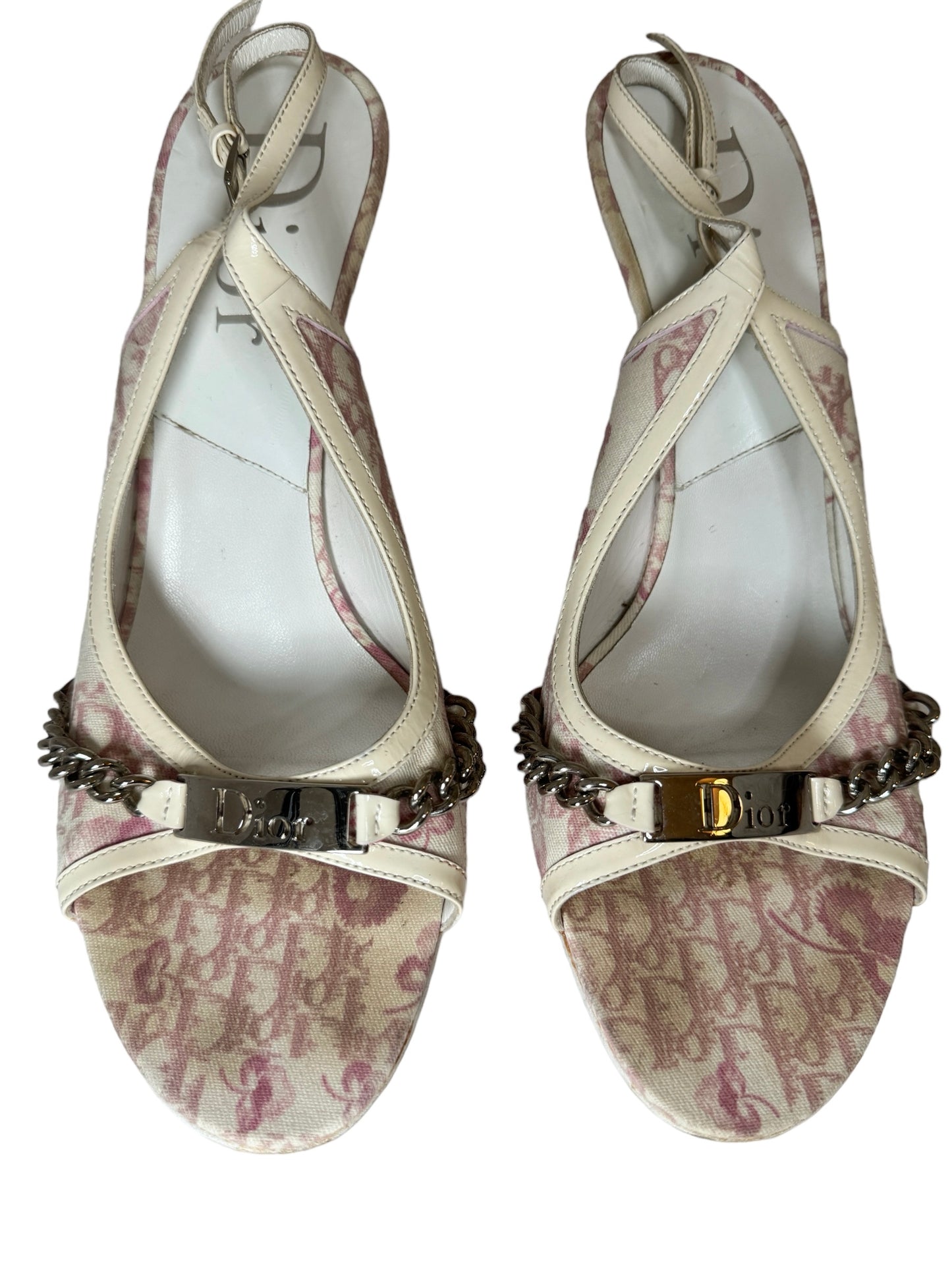 CHRISTIAN DIOR PINK CHERRY BLOSSOM SLINGBACK HEELS IT 40