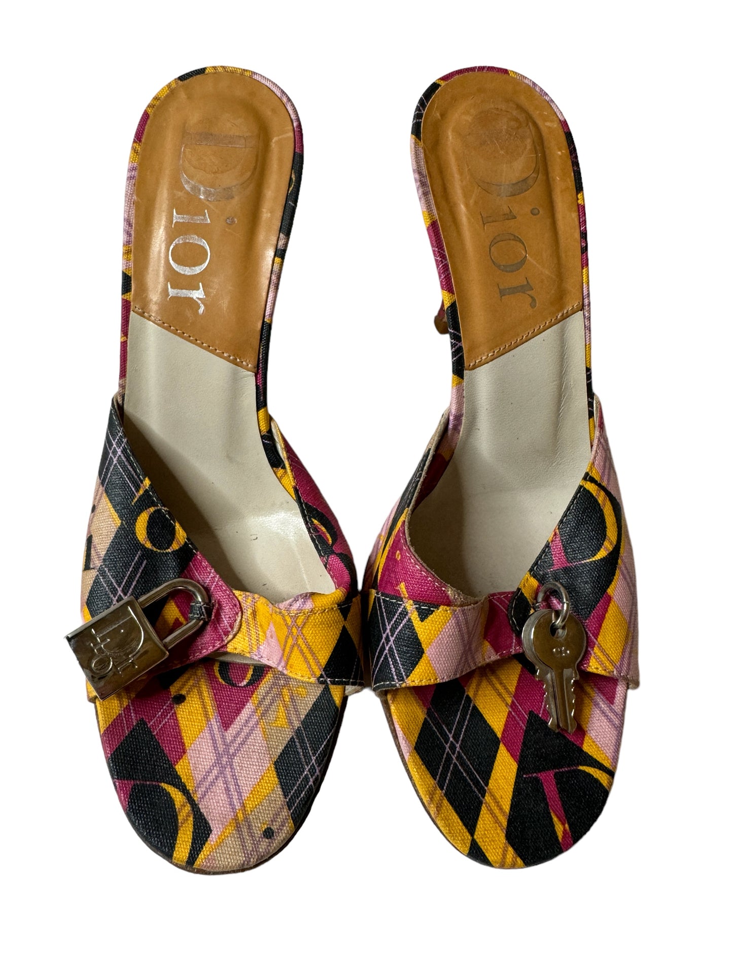 DIOR HARLEQUIN LOGO LOCK HEELS IT 36