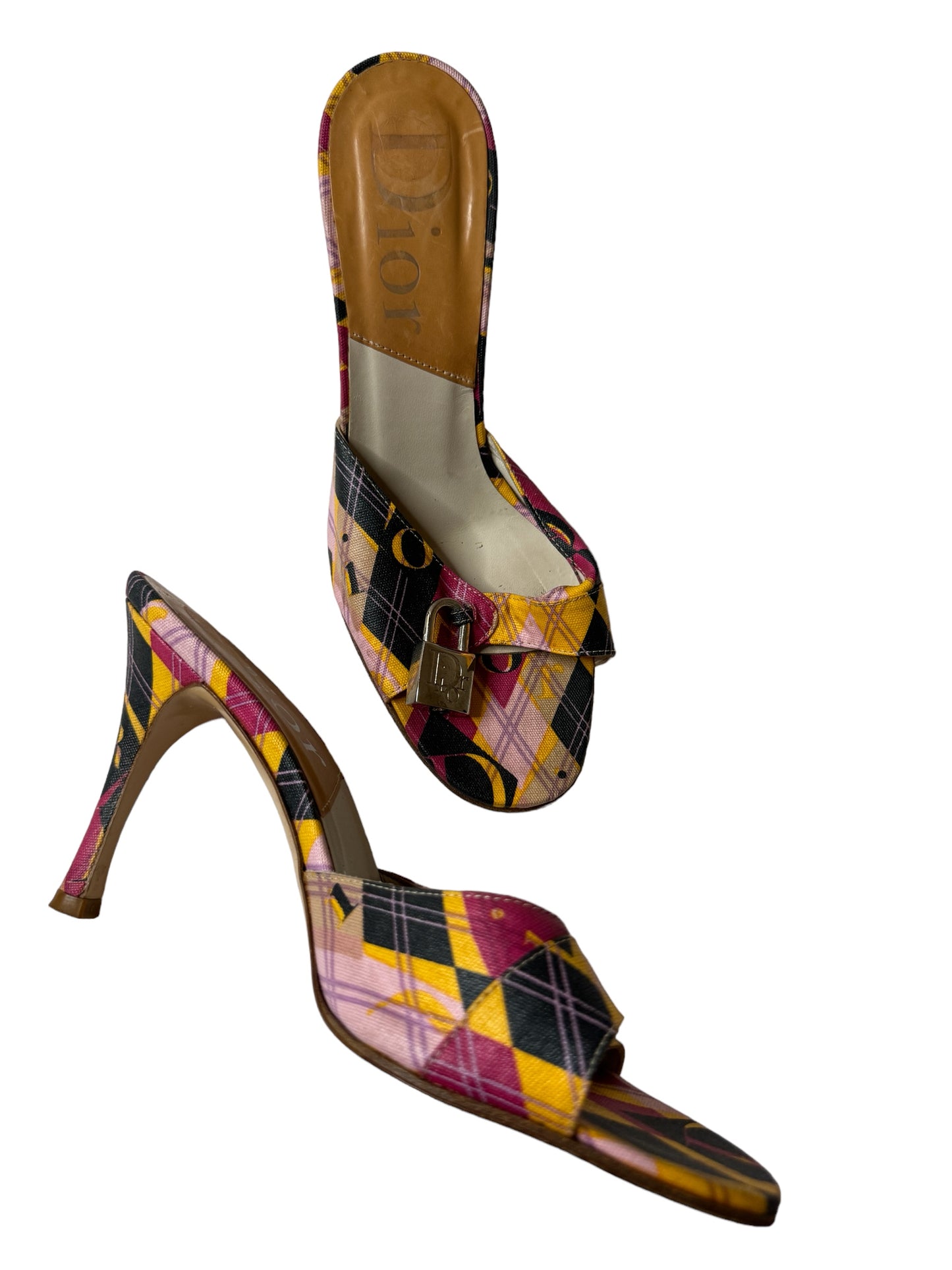 DIOR HARLEQUIN LOGO LOCK HEELS IT 36